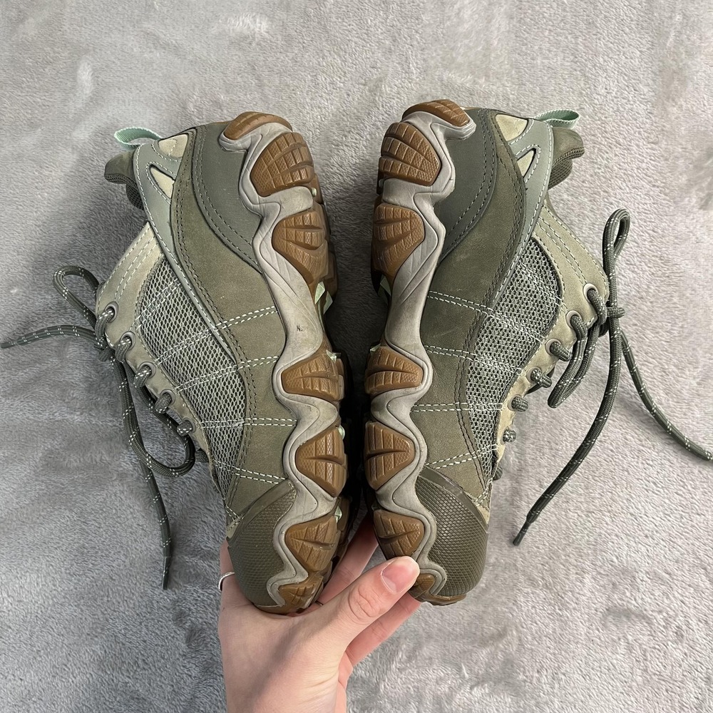 Oboz Shoes Womens Size 7.5 Green Leather BDry Waterproof Hiking Trail Sneakers - Picture 3 of 12